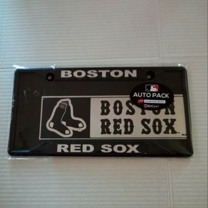 Boston Red Sox Black Metal License plate frame auto pack